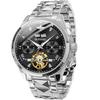 Men's Watch, Black Dial, Popular, Luxury, Gentleman's Brand, Skeleton, Tungsten Steel, Automatic, Sapphire, Calendar, Black, Luminous