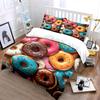 "Colorful Donut Art Decor Set" Bedding Set with 1 Duvet Cover 2 Pillowcases Single Double King Queen, Gift