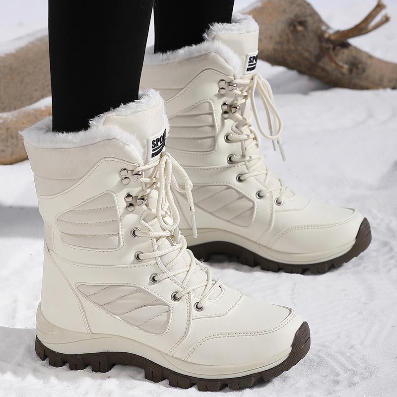 Plus Size Winter 2025 Thickened Velvet Snow Boots for Women