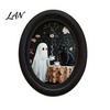 Ghost Oil Painting Print Halloween Wall Art, Cute Table Sign, Vintage Oval Framed Decor Picture, Decorative Art for Mantel Living Room Bedroom