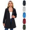 2024 New Spring and Autumn Removable Hat Anti-splashing Trench Coat Women's Solid Color Long-sleeved Thin Jacket European and American Casual Women's