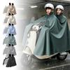 Electric Bike Rain Poncho Double Rider Extra Large Thickened Full Body Waterproof Raincoat Cover Suitable for Scooter and Motorcycle Riding