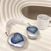 Cute Love Heart Luxurious Design Case for AirPods Max Headphones,Clear Crystal Glitter Shining Bling Diamonds Cover for AirPods Max Gift for Women