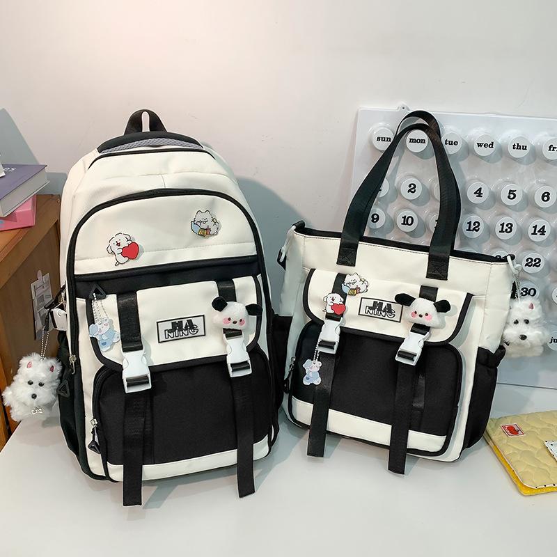 Children's Schoolbags Elementary School Students  Girls Junior High School Students  Large Capacity  High Appearance  Two Piece Backpack