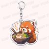 Hot Red Panda Eating Ramen Keychains for Accessories Cant Hear You Im Gaming Keyrings Jewelry Fans Friends Gifts