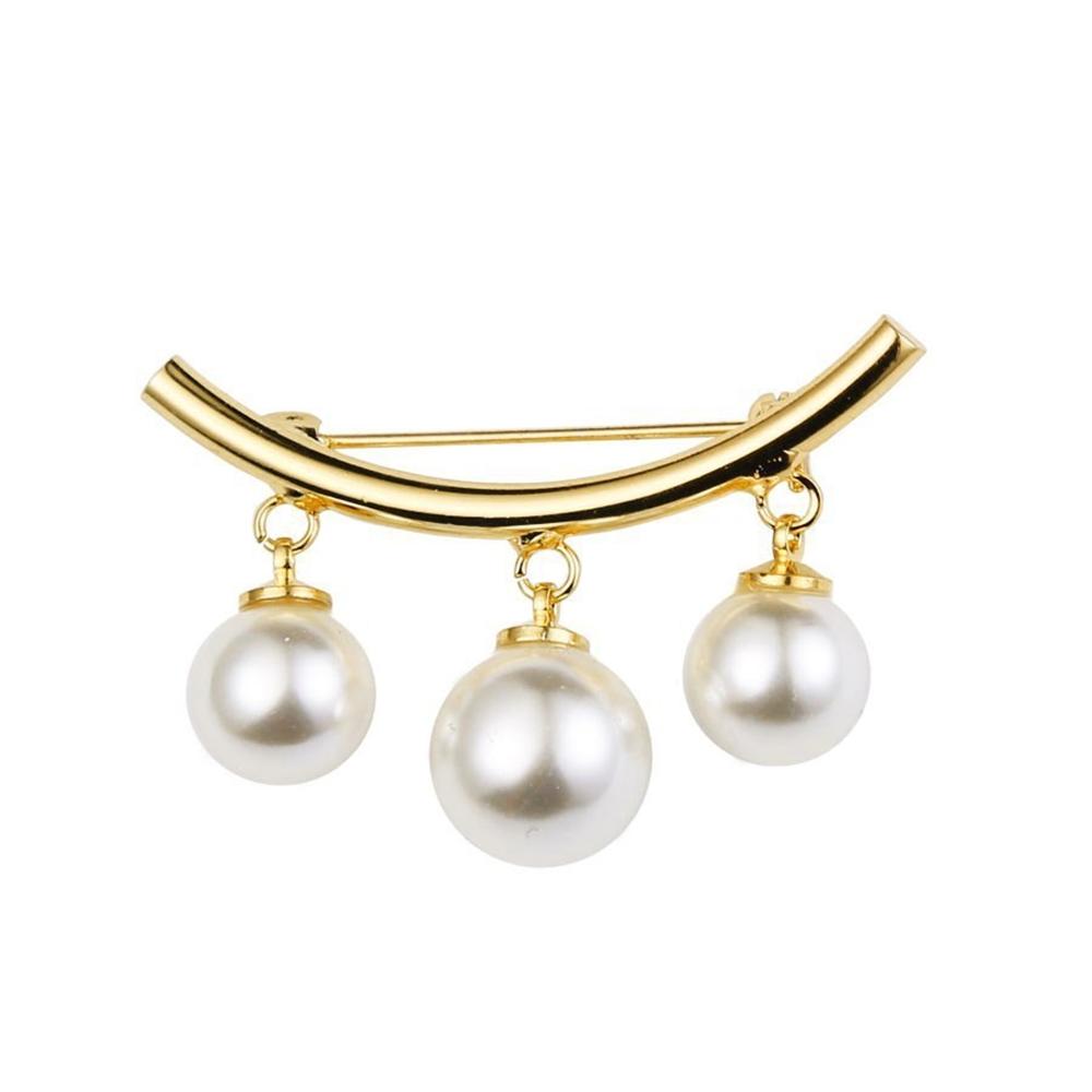 Fashion Imitation Pearl Pendant Brooches Anti-Light Exposed Clothing Safety Pin For Women Sweater Cardigan Decor