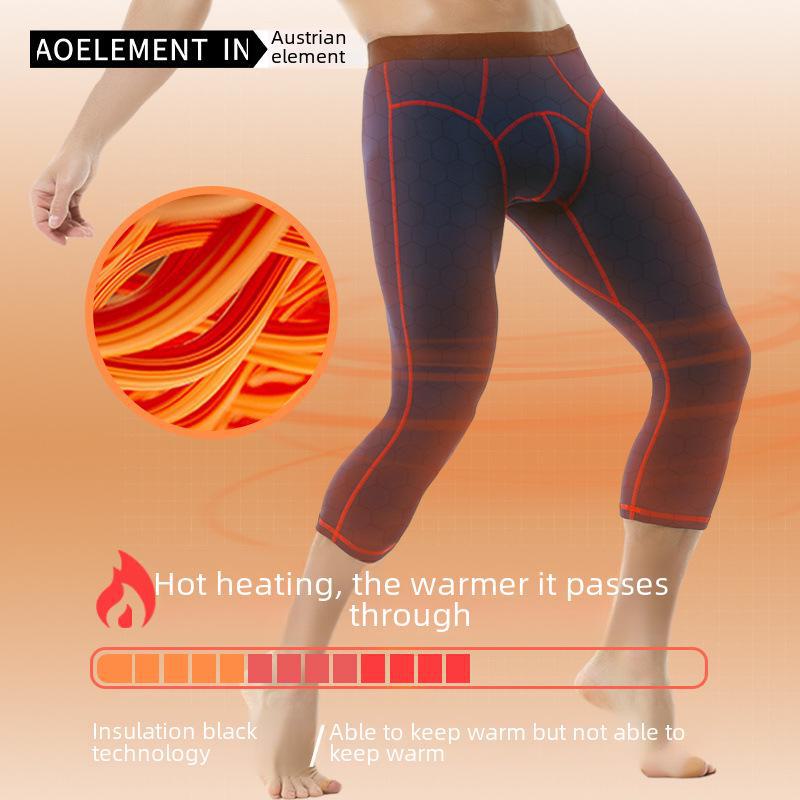 Men's Plus Size Wool-Blend Thermal Leggings for Fall & Winter