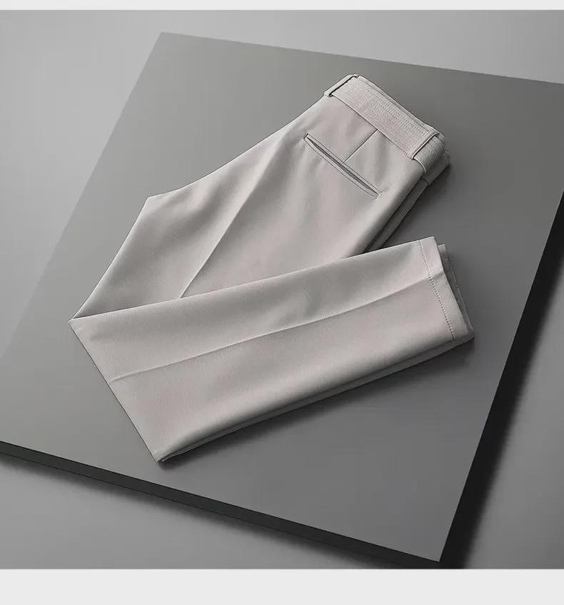 Men's Slim Fit Trendy Summer Drape Trousers - 2023 Nine Point Casual Suit Pants, Thin Section