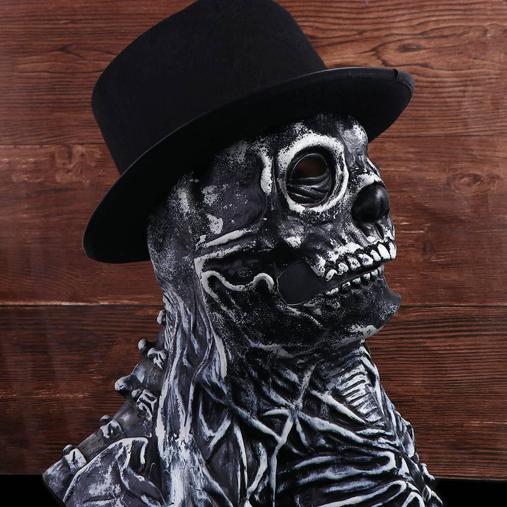 3D Skeleton Scary Mask With Brain Flower Scary Latex Mask Halloween Skeleton Prop Halloween