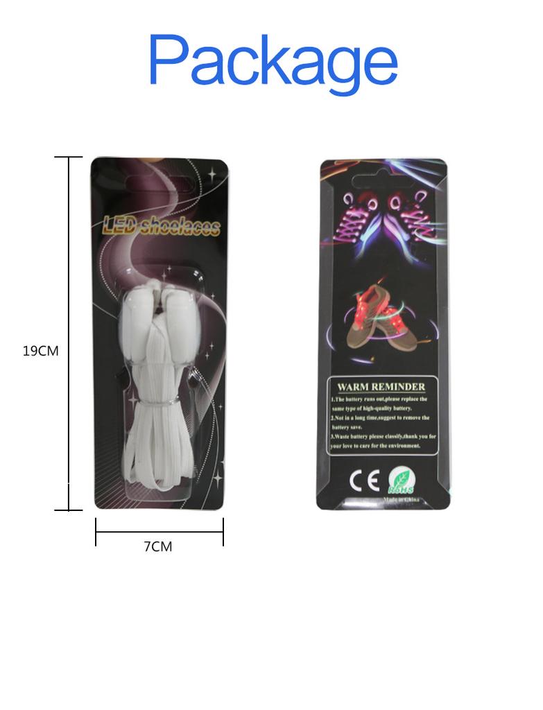 1 Pair New LED Shoelaces Luminous Flashing Shoe Laces Disco Party Light Up Glow Nylon Strap 120cm Luminous Round Flash No Tie