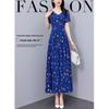 Plus Size Slimming Polyester Dress for Middle-aged Women - Summer Style, Chubby MM Fit
