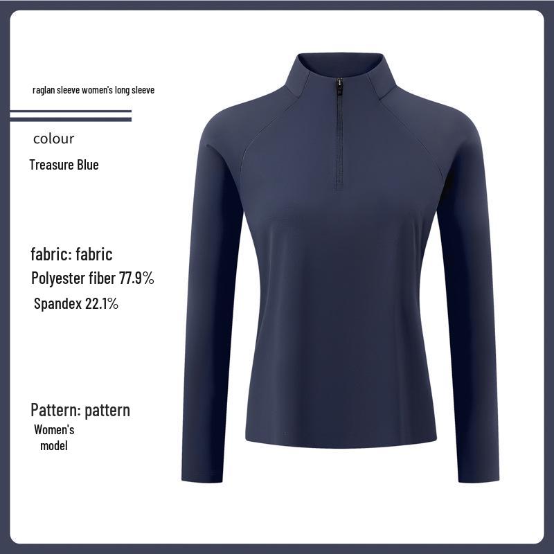 2025 Women s Sport Long Sleeve Zip Collar Polo Shirt: Outdoor Casual Warm Top S