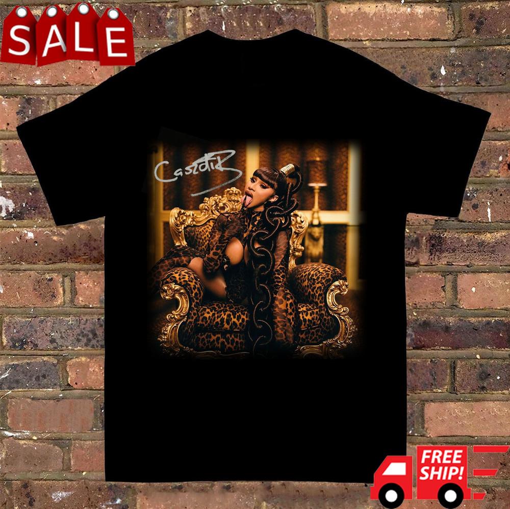 Cardi B Short Sleeve Cotton Signed Black All Size S to 5XL T- Shirt Gift Unisex T-Shirt M