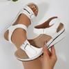 Fashion Women's Sandals 2025Summer New Wedge Sandals Outdoor Open Toe Beach Shoes Fashion Leisure Sports Sandals Women's Roman Sandalias