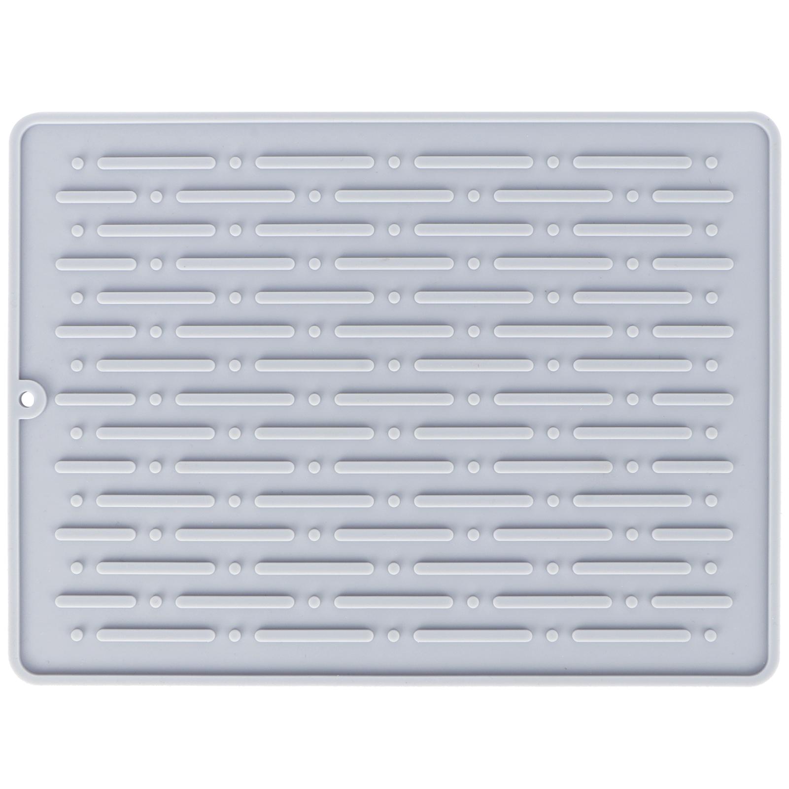 

Силиконовый коврик для сушки посуды Нескользящий Коврик для сушки бутылок из-под газировки Кухонные аксессуары Серый(4-отверстие для слива