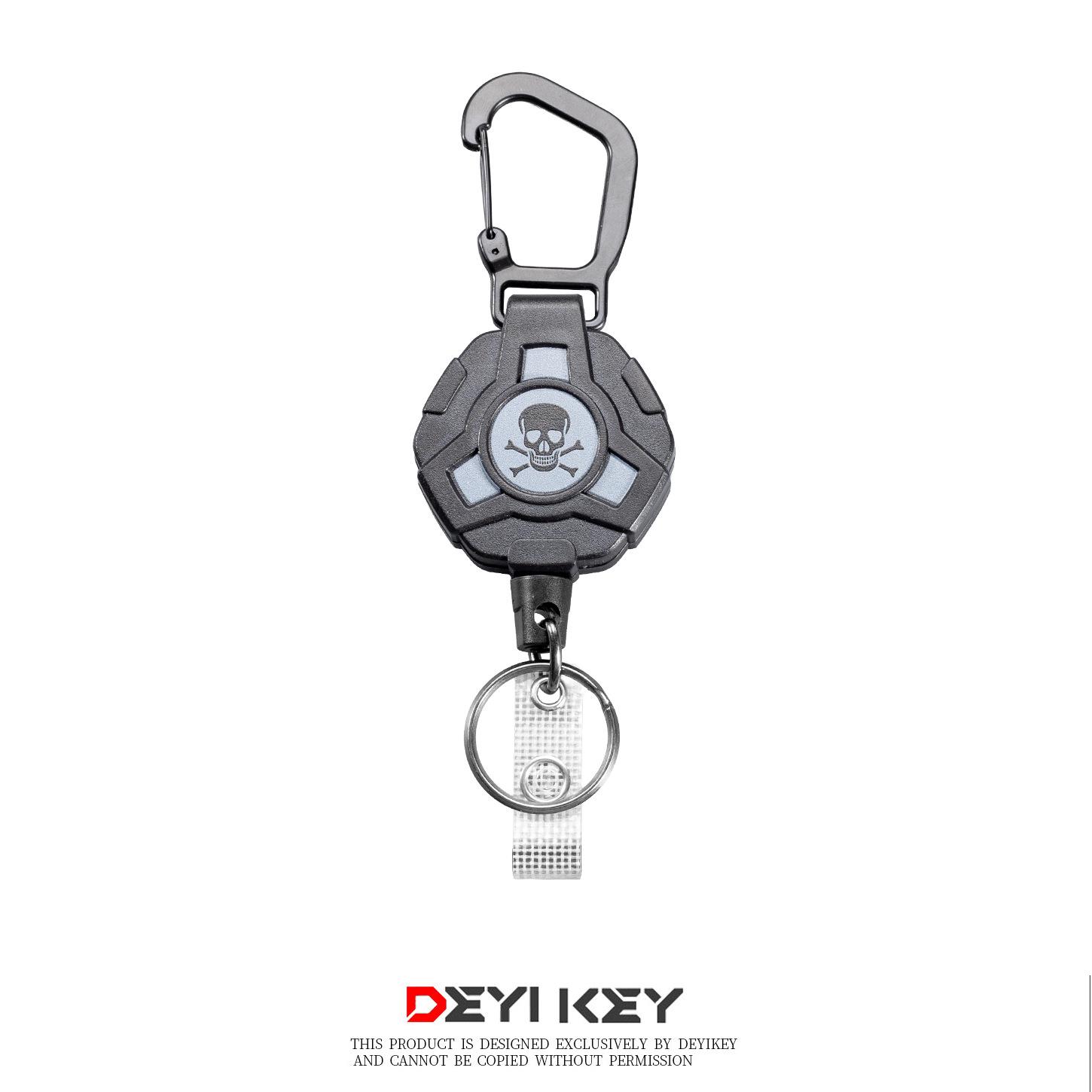 Multi-Functional Outdoor Carabiner Keychain: Retractable Card Holder & Storage Bag