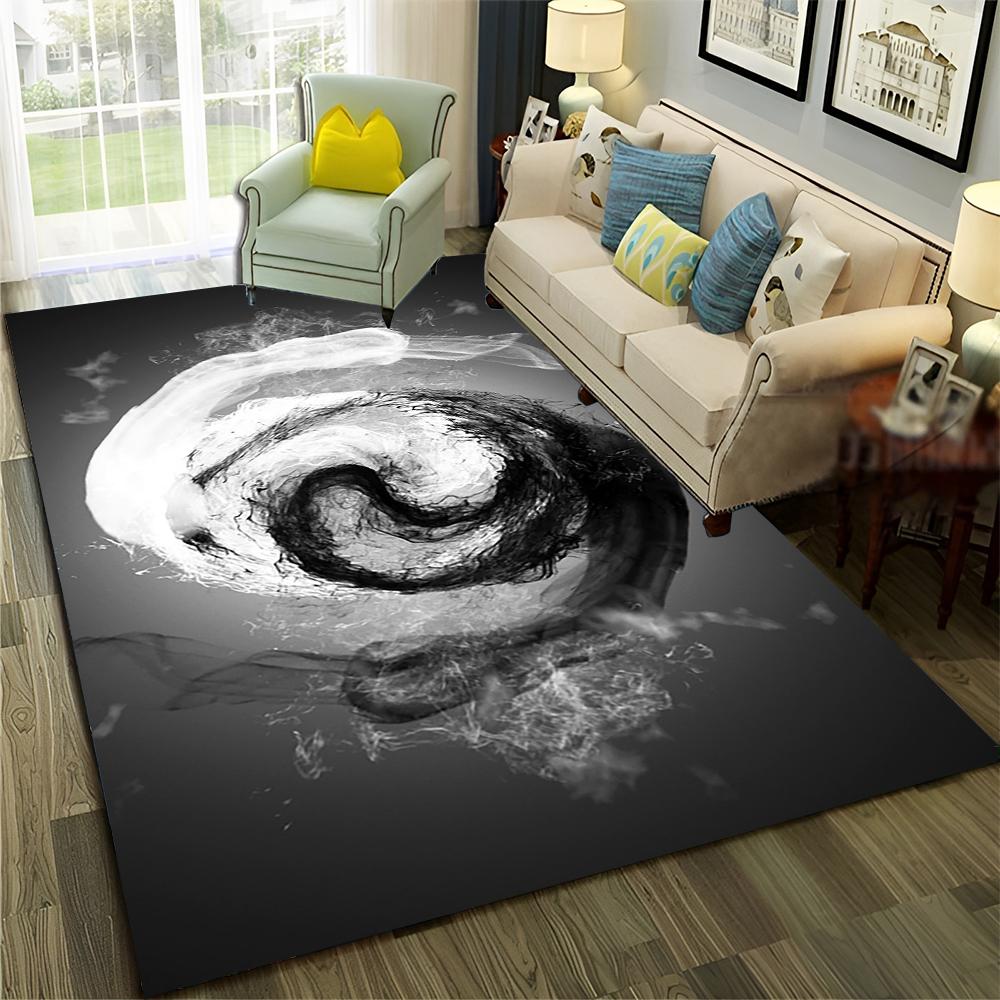 Chinese 3D Tai Chi Bagua Yin Yang  Carpet Rug for Home Living Room Bedroom Sofa Doormat Decor,Child Area Rug Non-slip Floor Mat