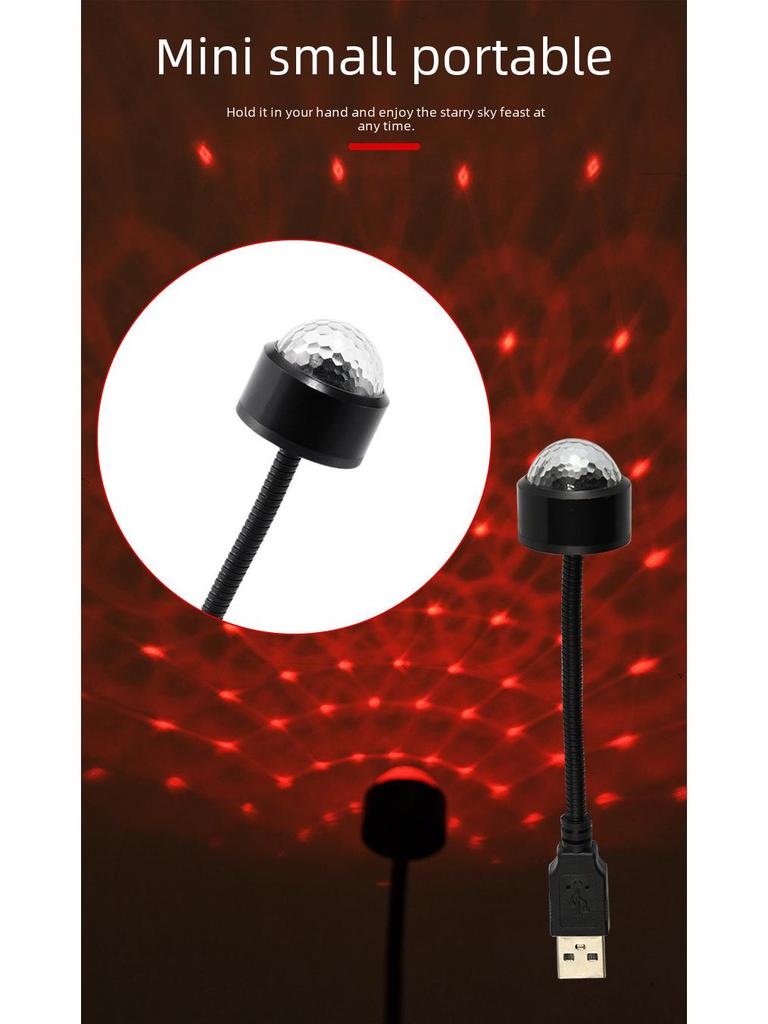 Colorful Voice-Controlled Mini LED Disco Ball Lamp - Starry Projection and Stage Lighting