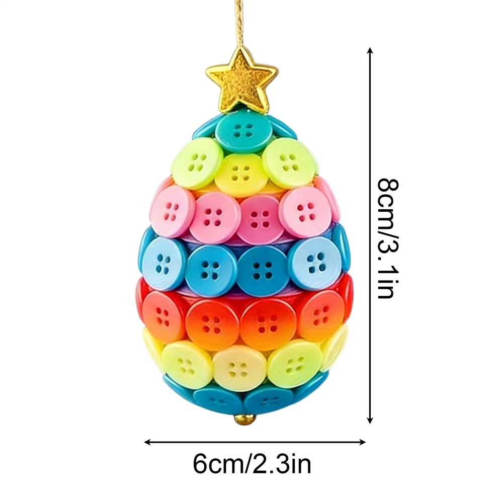 DIY Button Rabbit Handmade Crafts Kit Easter Bunny Carrot Egg Pendant Making Set For Beginners DIY Button Decoration Accessories