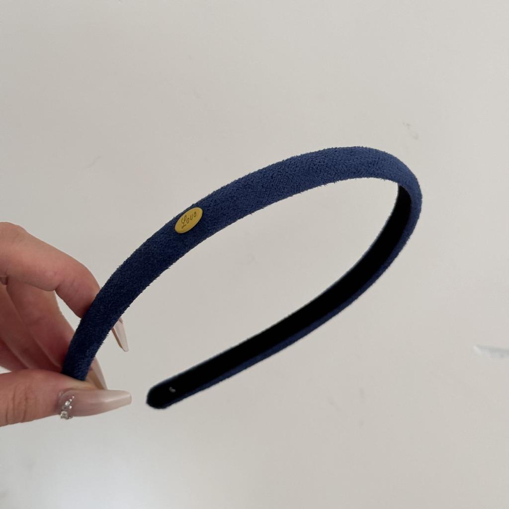 Schmales Wildleder-Stirnband für Herbst und Winter, Einfaches einfarbiges feines Stirnband zum Zurückstecken der Haare