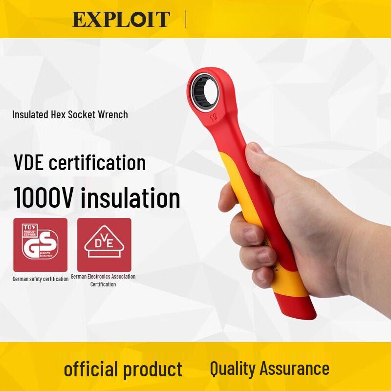 Kaituo 1000V Insulated Chrome Vanadium Steel Box-End Ratchet Wrench