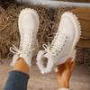 Winter Women Cotton Shoes Fashion Round Toe Leather Non-Slip Platform Booties Trend Casual Warm Women High-top Boots Botas Mujer
