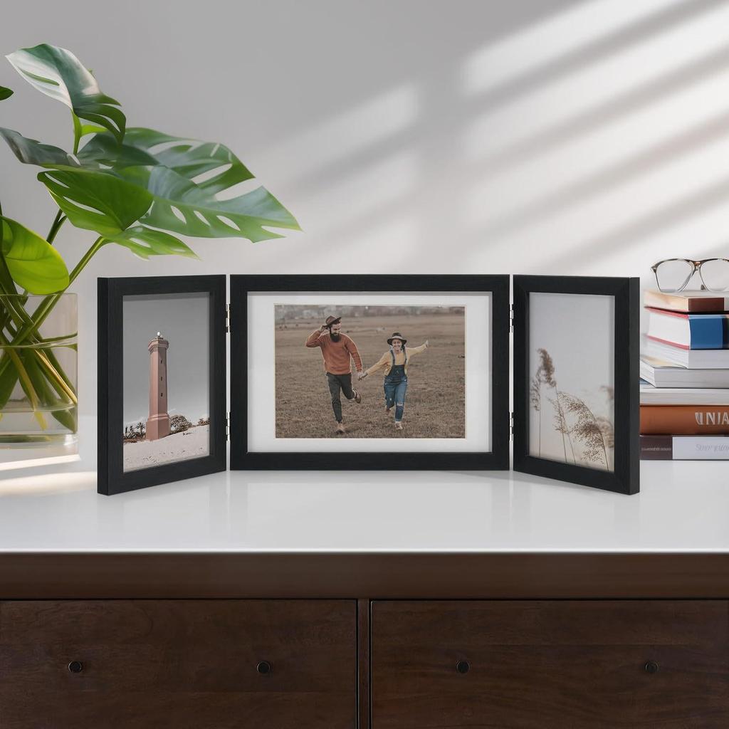 Klappbarer Schreibtisch Triptychon Fotorahmen: 2 6-Zoll & 1 7-Zoll Rahmen - Perfektes Muttertagsgeschenk