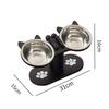 Wooden pet bowl rack, home standing pet feeder, cat and dog angled drinking stand, tableware