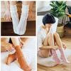 Japanese Spring Summer Ultra-thin Socks Mesh Hollow Out Women Girls Socks Solid Color Female Harajuku Retro Vintage Long Socks