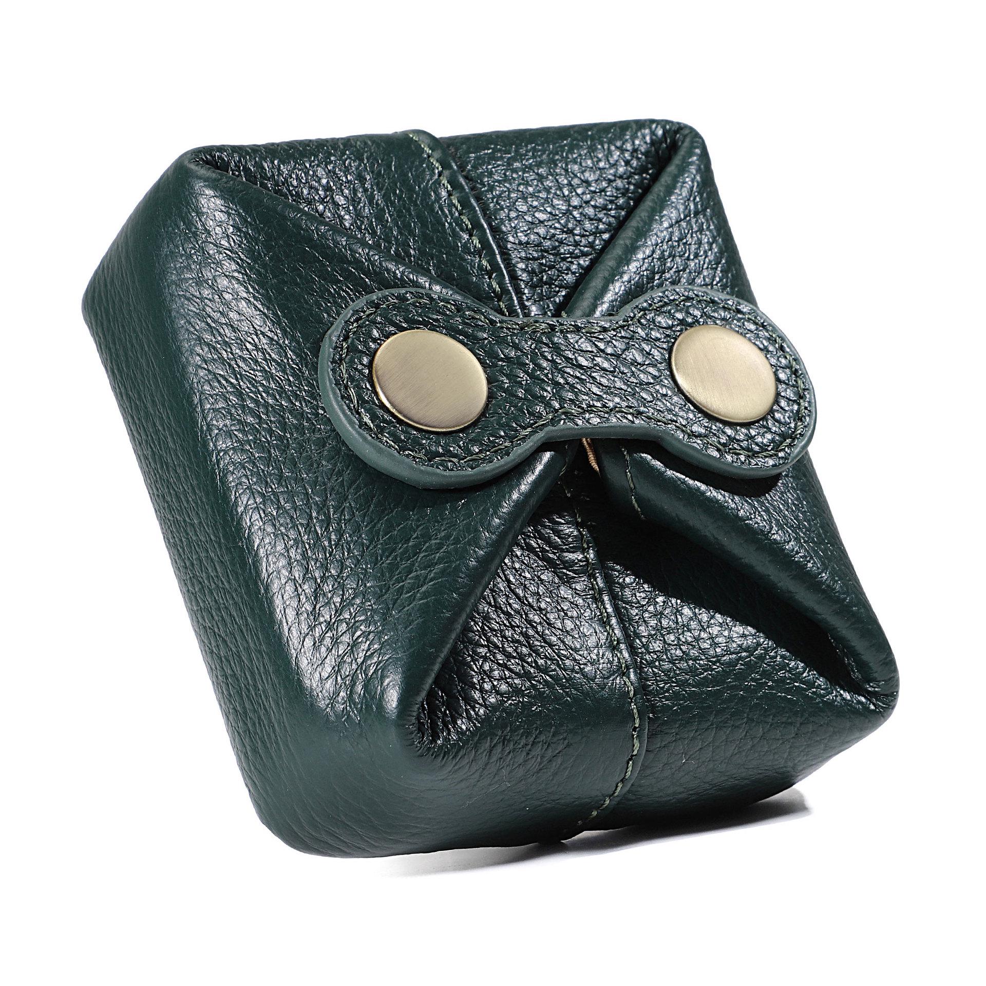 

Japan & South Korea Multifunctional Leather Coin, Lipstick, Key, and Earphone Mini Bean Bag зелёный