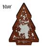 Festive Home Decor 3D Wooden LED Christmas Night Light, Hollow Carved Tabletop Seasonal with Warm Glow, Holiday And Office Decoration Light Lamp