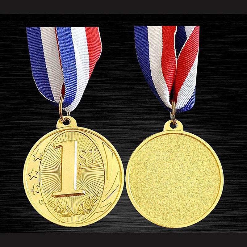 

1 шт. Наградные металлические медали для победителей соревнований для игр с мячом 5 см Золотая/Серебряная/Бронзовая медаль Награды для студентов с шейной лентой золотой
