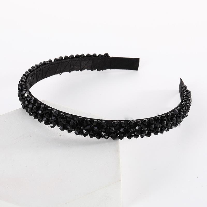Handmade Beaded Headband Thin Cross Colorful Bead Braided Hairband Hair Rope Women Hair Accessories