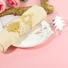 Minimalist Hollow Christmas Tree Napkin Rings, Festive Table Decor Metal Napkin Holders In Golden Silvery, Holiday Tableware