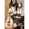 Pulover supradimensionat cu dungi retro, pulover tricotat Harajuku, vintage, largi, pulover șic, Topuri Streetwear Y2K