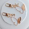 1PC Alphabet Luxury A-Z Fashionable Keychain Vintage Alloy Artistic Gold Hollow Butterfly Elegant