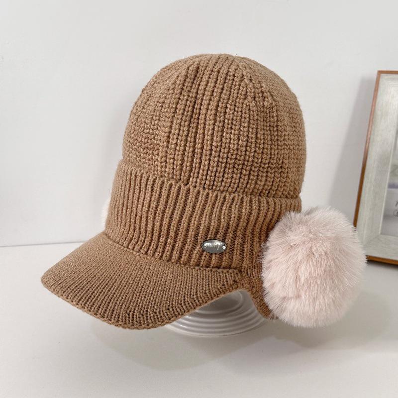 Fluffy Knit Pompom Children's Winter Ear Protection Hat