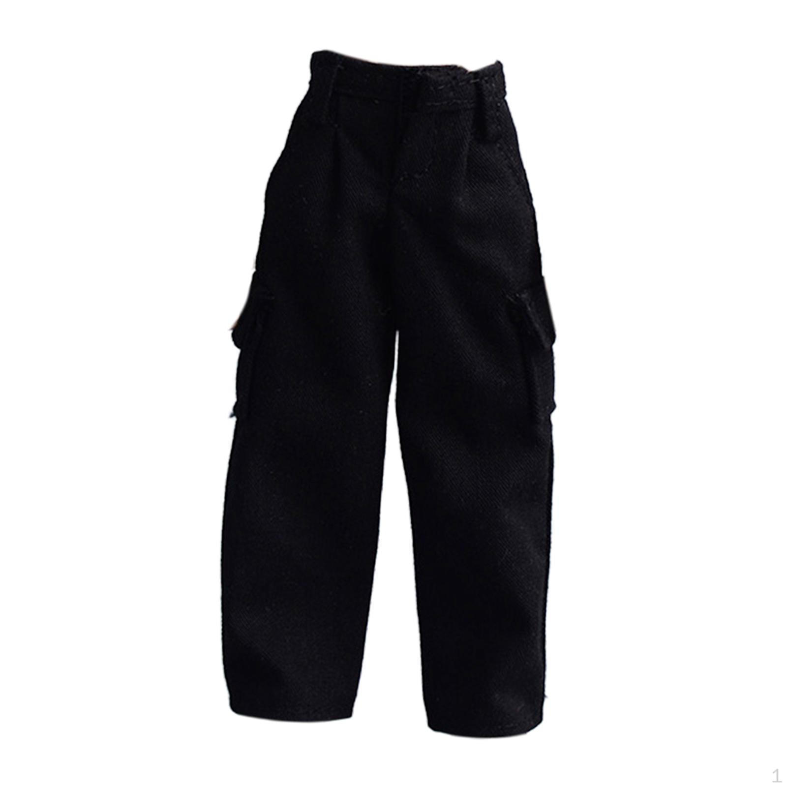 

Одяг та штани для екшн-фігурки 1/12, мініатюрний тканинний одяг, мініатюра для 6-дюймових чоловічих ляльок чорний