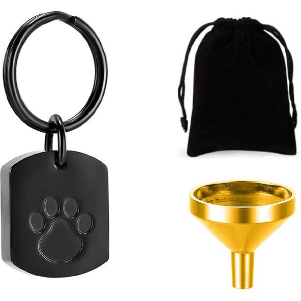 RIPFEVURN Pet Cremation Jewelry Dog Cat Paw Urn Keychain for Ashes for Women Men Memorial Keepsake Pendant