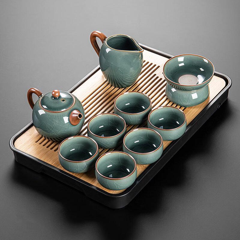 Chaxun Ge Kiln Ceramic Tea Set with 6 Cups