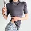Women's Summer Slimming Stand-Up Collar T-Shirt - Short/Mid Sleeve