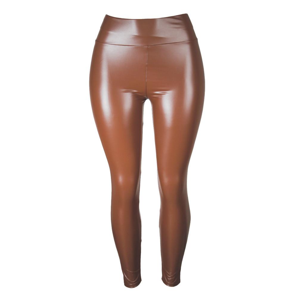 Pu Leather Pants For Women With High Waist And Slimming Fit For Casual Wear