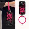 Rose Red Mahjong Hair Bracelet Suitable for Apple 16PRO Lambskin Mobile Phone Case 15/14 Fine Hole Silicone Anti-fall Creativity