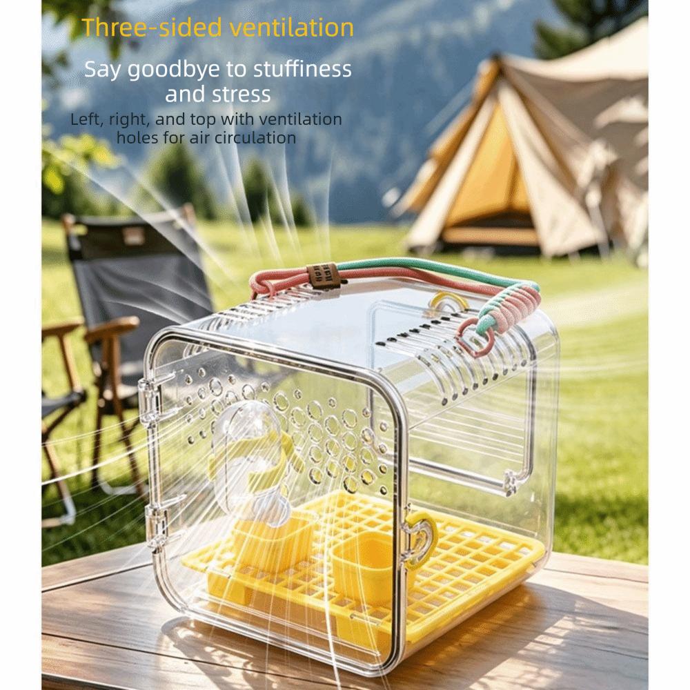 Lightweight Parrot Takeaway Cage Transparent Bird Travel Cage Hand-carry Bird Carrier  Short Trips