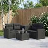Sofa Set 6 Pieces Black Poly Rattan and Steel