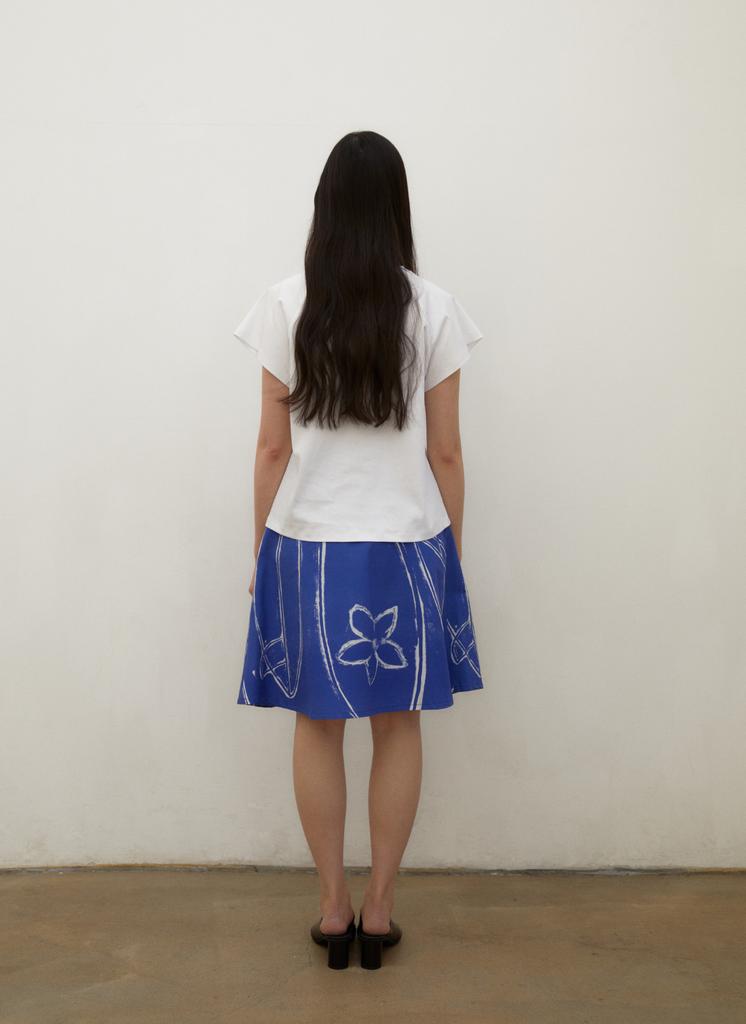 Ana Surfer Flower Print Cotton Skirt