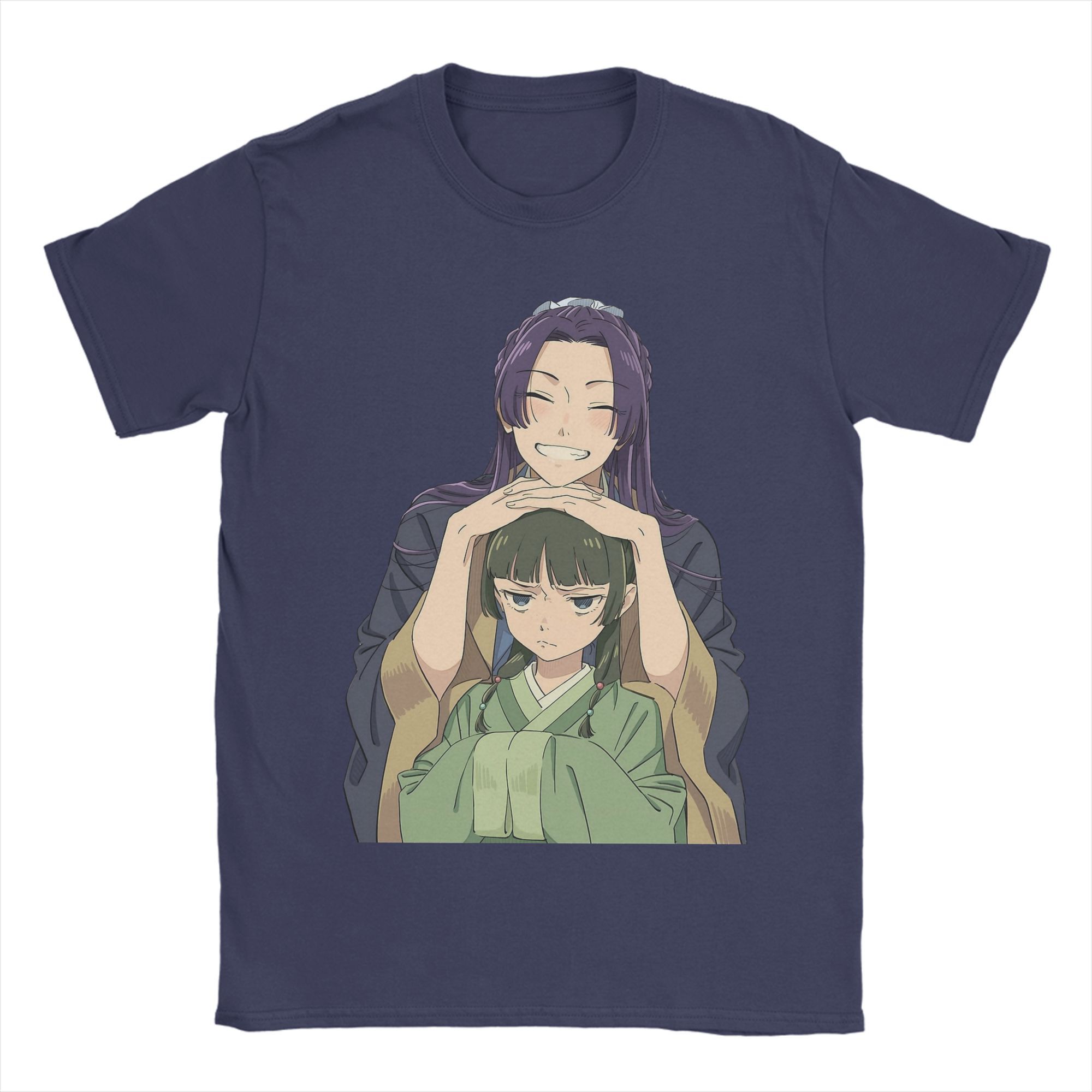 

Мужская футболка Kusuriya no Hitorigoto Винтажная хлопковая футболка с коротким рукавом Милая футболка с Маомао и Цзиньши Топы с круглым вырезом 4XL