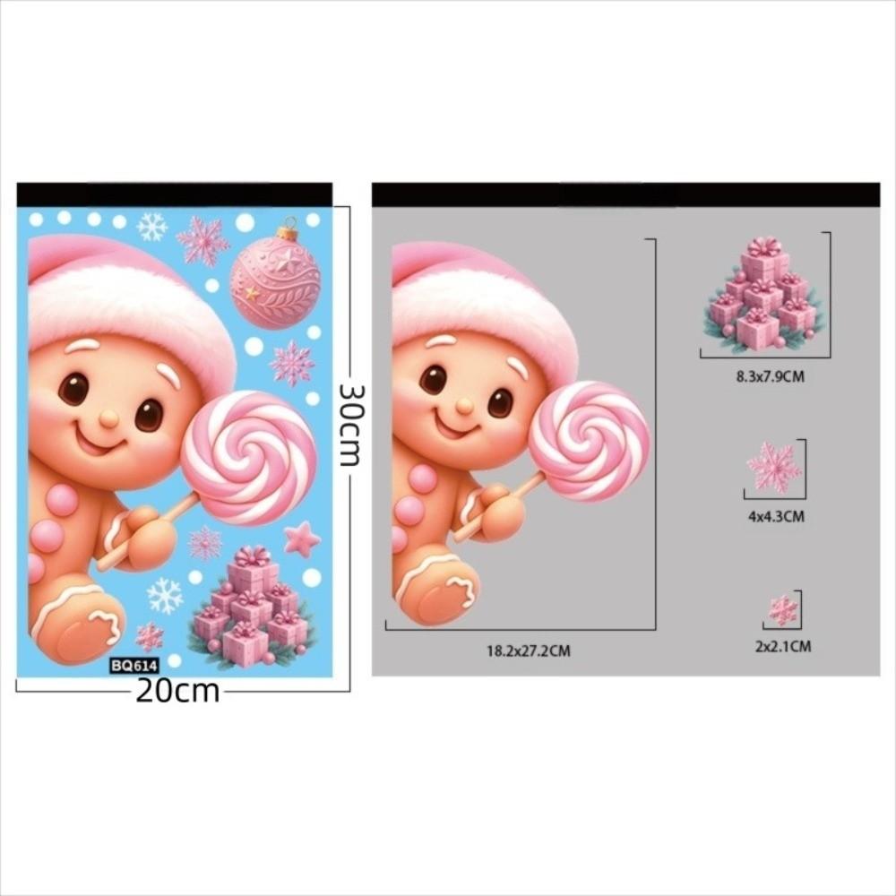 Cartoon PVC Window Stickers Snowflake Reindeer Christmas Stickers Santa Claus Glass Windows Decor Xmas Decal Mirror