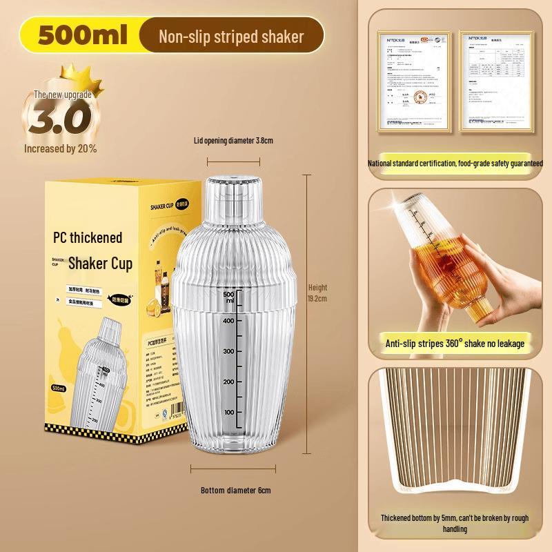 BOLIDOMI Striped Cocktail Shaker & Bartending Tool Set 2 Units