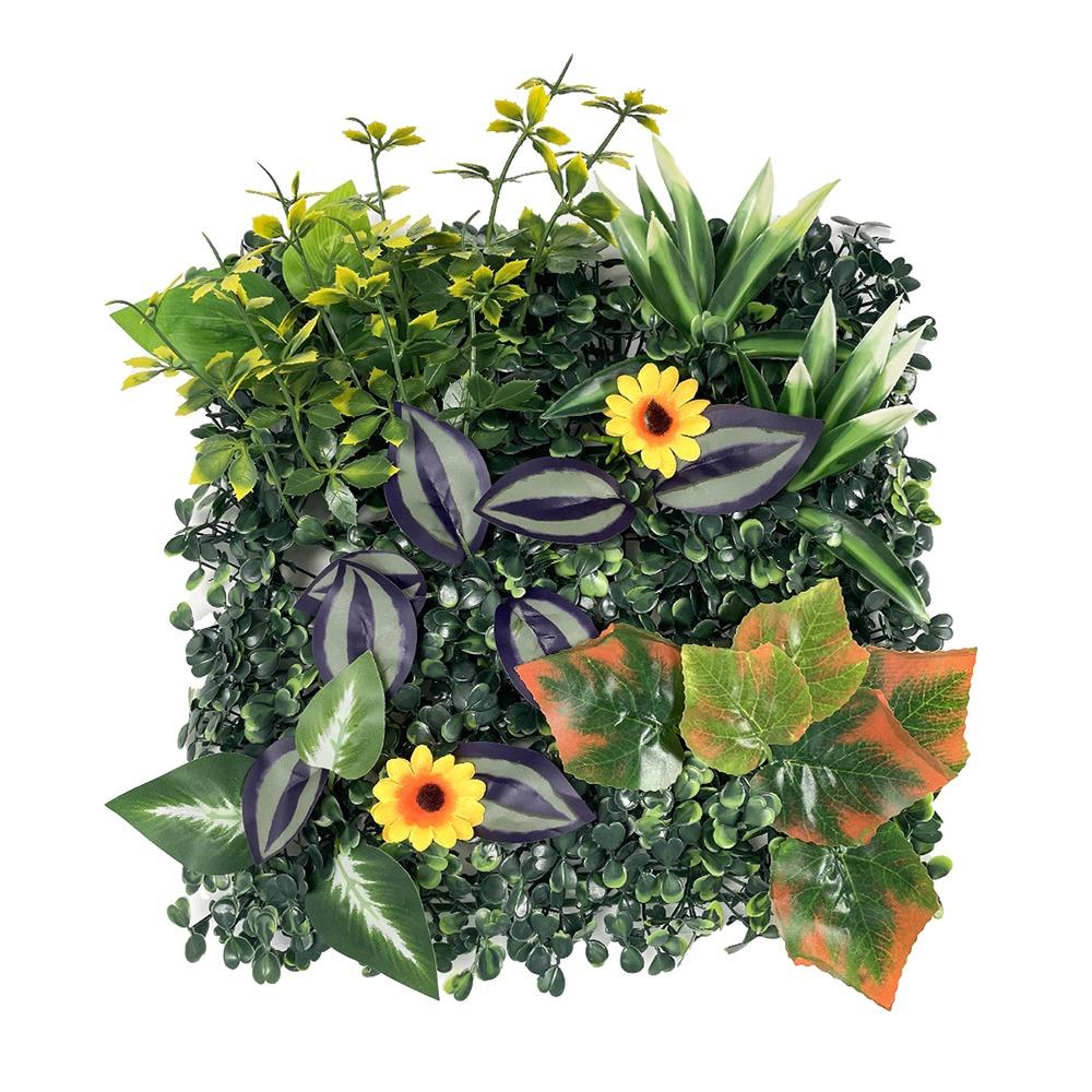 DIY Artificial Plant Wall Panel Sunflower Artificial Fern Grass  Background Wall Decoration